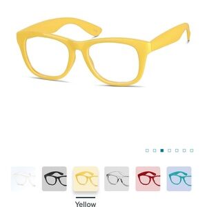 Banana yellow +1.25 reading glasses, EU condition, medium square frame, + case!